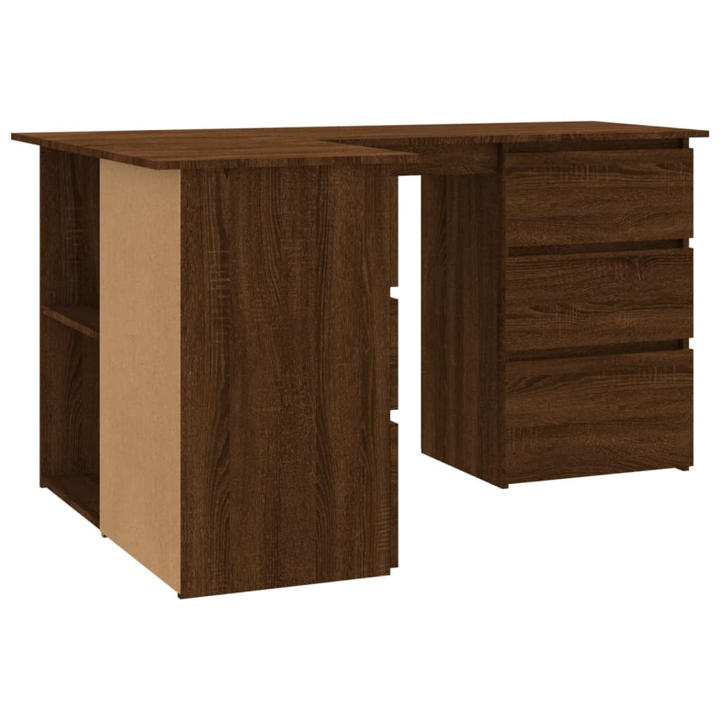 VidaXL Hoekbureau 145x100x76 cm bewerkt hout bruin eikenkleur