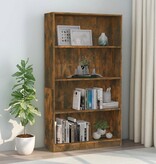 VidaXL Boekenkast 4-laags 80x24x142 cm bewerkt hout gerookt eikenkleur