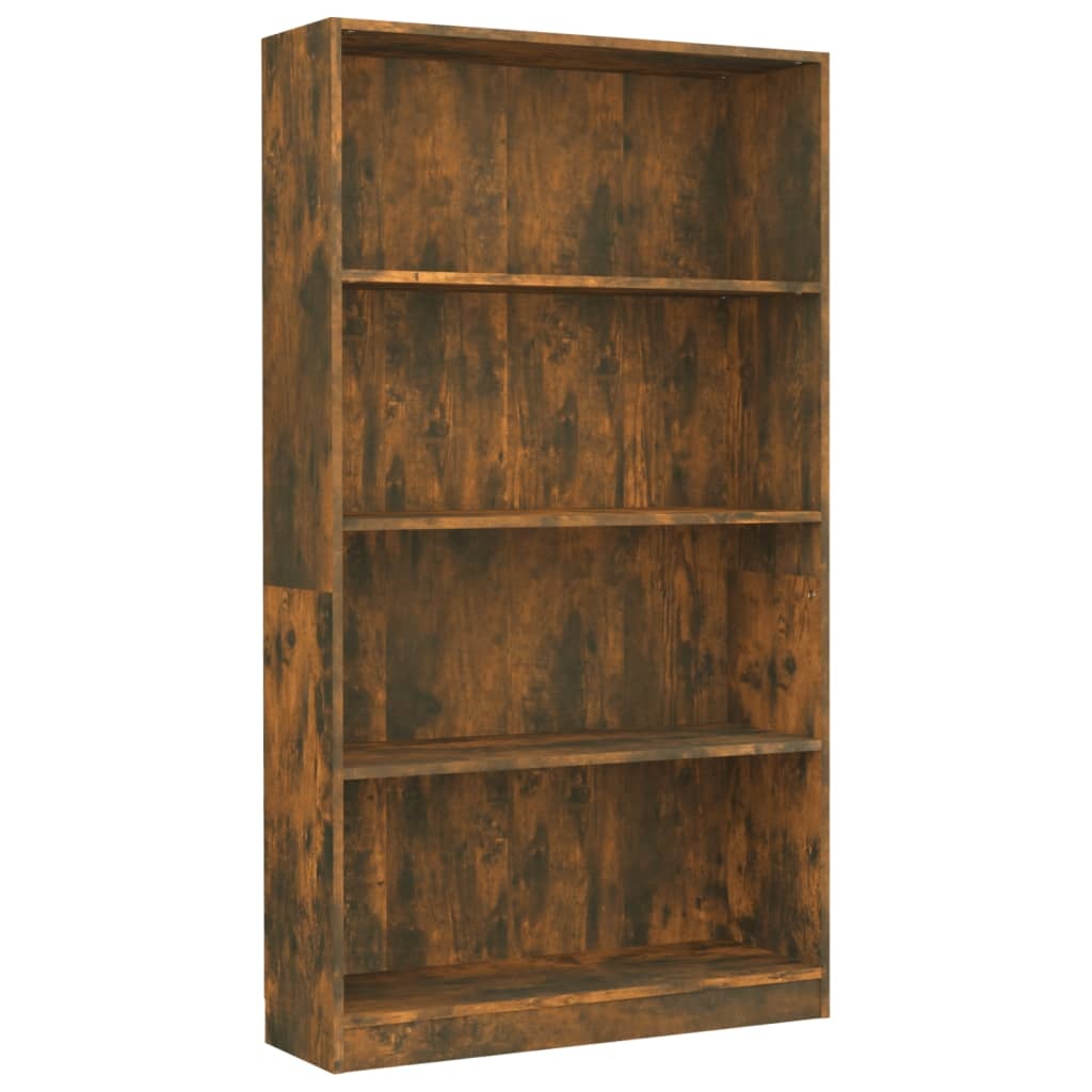VidaXL Boekenkast 4-laags 80x24x142 cm bewerkt hout gerookt eikenkleur