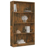 VidaXL Boekenkast 4-laags 80x24x142 cm bewerkt hout gerookt eikenkleur