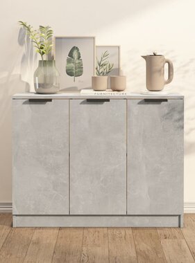 VidaXL Dressoir 90,5x30x70 cm bewerkt hout betongrijs