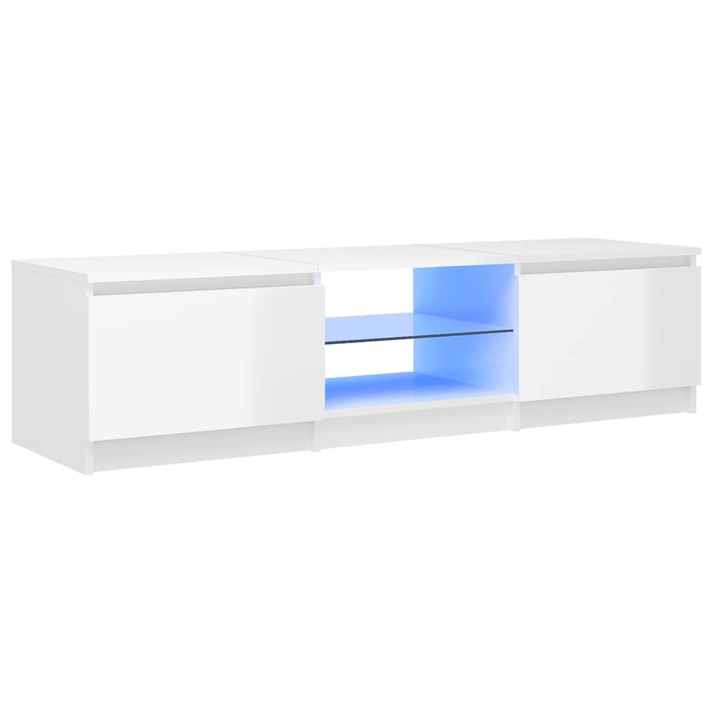 VidaXL Tv-meubel met LED-verlichting 140x40x36 cm hoogglans wit