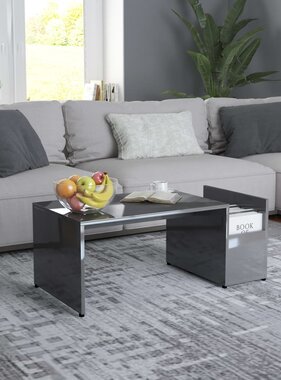 VidaXL Salontafel 90x45x35 cm bewerkt hout hoogglans grijs