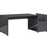 VidaXL Salontafel 90x45x35 cm bewerkt hout hoogglans grijs