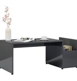 VidaXL Salontafel 90x45x35 cm bewerkt hout hoogglans grijs