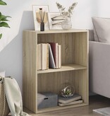 VidaXL Boekenkast 2 schappen 60x30x76,5 cm bewerkt hout sonoma eiken