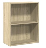 VidaXL Boekenkast 2 schappen 60x30x76,5 cm bewerkt hout sonoma eiken