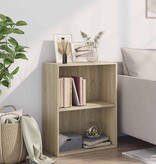 VidaXL Boekenkast 2 schappen 60x30x76,5 cm bewerkt hout sonoma eiken