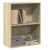 VidaXL Boekenkast 2 schappen 60x30x76,5 cm bewerkt hout sonoma eiken