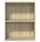 VidaXL Boekenkast 2 schappen 60x30x76,5 cm bewerkt hout sonoma eiken