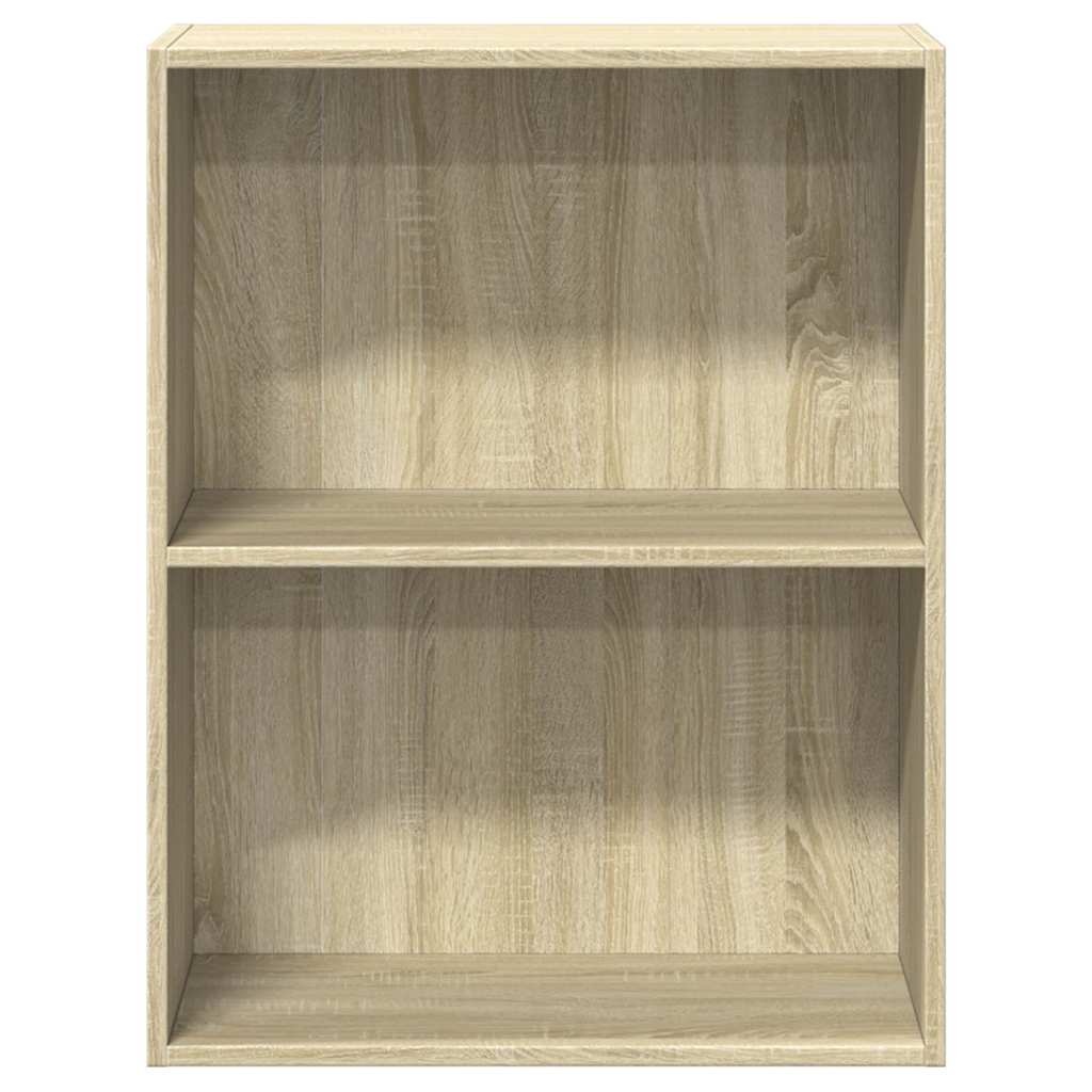 VidaXL Boekenkast 2 schappen 60x30x76,5 cm bewerkt hout sonoma eiken