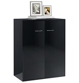 VidaXL Dressoir 60x30x75 cm bewerkt hout hoogglans zwart