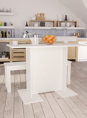 VidaXL Eettafel 110x60x75 cm bewerkt hout wit