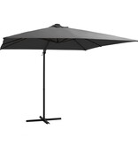 VidaXL Zweefparasol met LED en stalen paal 250x250 cm antracietkleurig