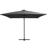 VidaXL Zweefparasol met LED en stalen paal 250x250 cm antracietkleurig
