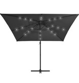 VidaXL Zweefparasol met LED en stalen paal 250x250 cm antracietkleurig