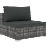 VidaXL 8-delige Loungeset met kussens poly rattan grijs