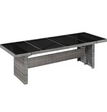 VidaXL Tuintafel 240x90x74 cm poly rattan en glas
