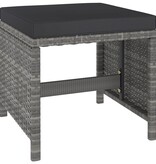 VidaXL 6-delige Tuinset met kussens poly rattan grijs