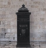 VidaXL Pilaar brievenbus vintage stijl roestbestendig aluminium zwart