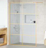 VidaXL Inloop Douche Wand Goud 140 x 195 cm gehard glas