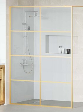 VidaXL Inloop Douche Wand Goud 140 x 195 cm gehard glas