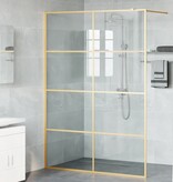 VidaXL Inloop Douche Wand Goud 140 x 195 cm gehard glas