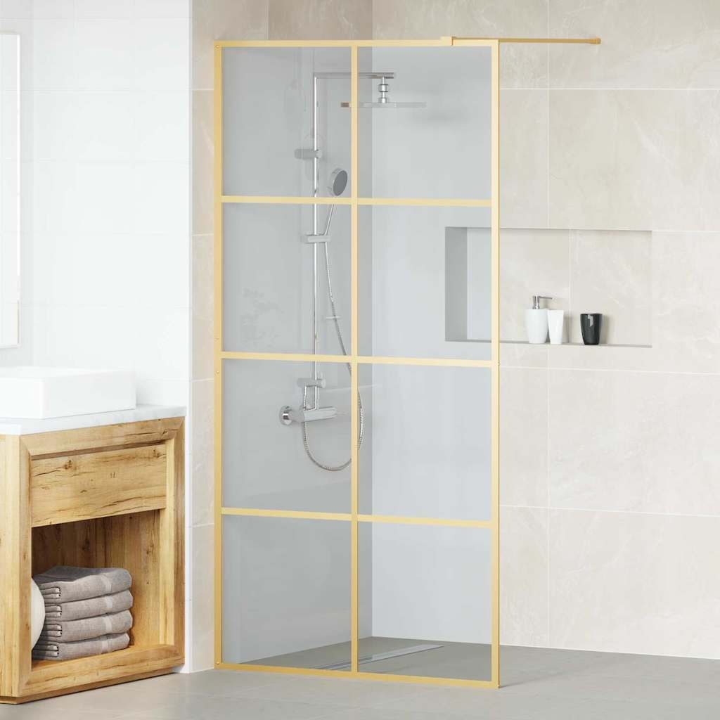 VidaXL Inloop Douche Wand Goud 100 x 195 cm gehard glas