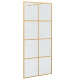 VidaXL Inloop Douche Wand Goud 90 x 195 cm gehard glas
