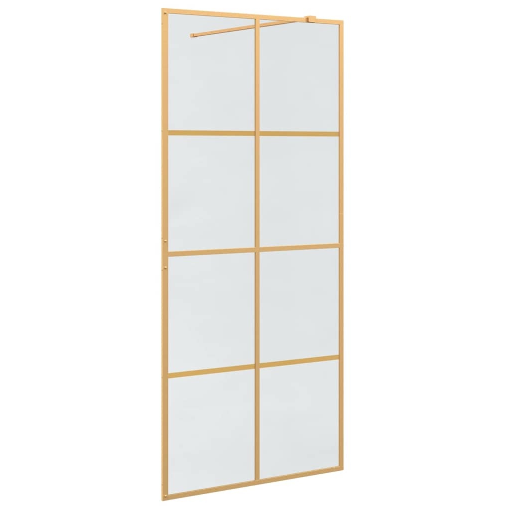 VidaXL Inloop Douche Wand Goud 90 x 195 cm gehard glas