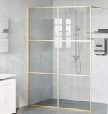VidaXL Inloop Douche Wand Goud 140 x 195 cm gehard glas