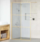 VidaXL Inloop Douche Wand Goud 115 x 195 cm gehard glas