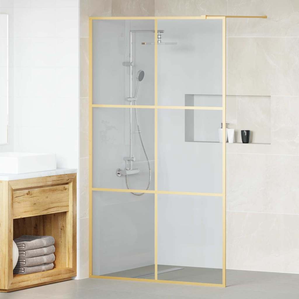 VidaXL Inloop Douche Wand Goud 115 x 195 cm gehard glas