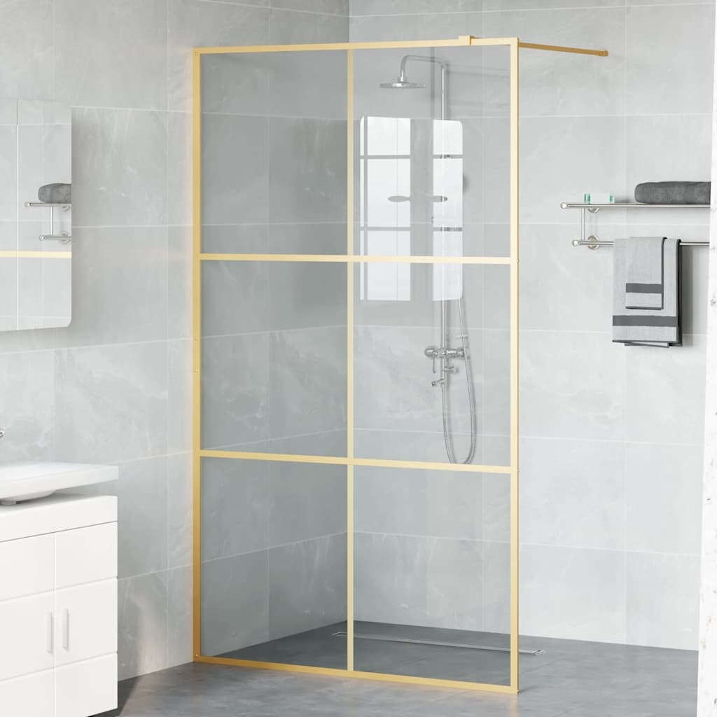 VidaXL Inloop Douche Wand Goud 115 x 195 cm gehard glas