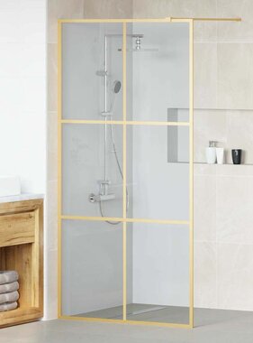 VidaXL Inloop Douche Wand Goud 100 x 195 cm gehard glas