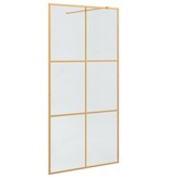 VidaXL Inloop Douche Wand Goud 100 x 195 cm gehard glas