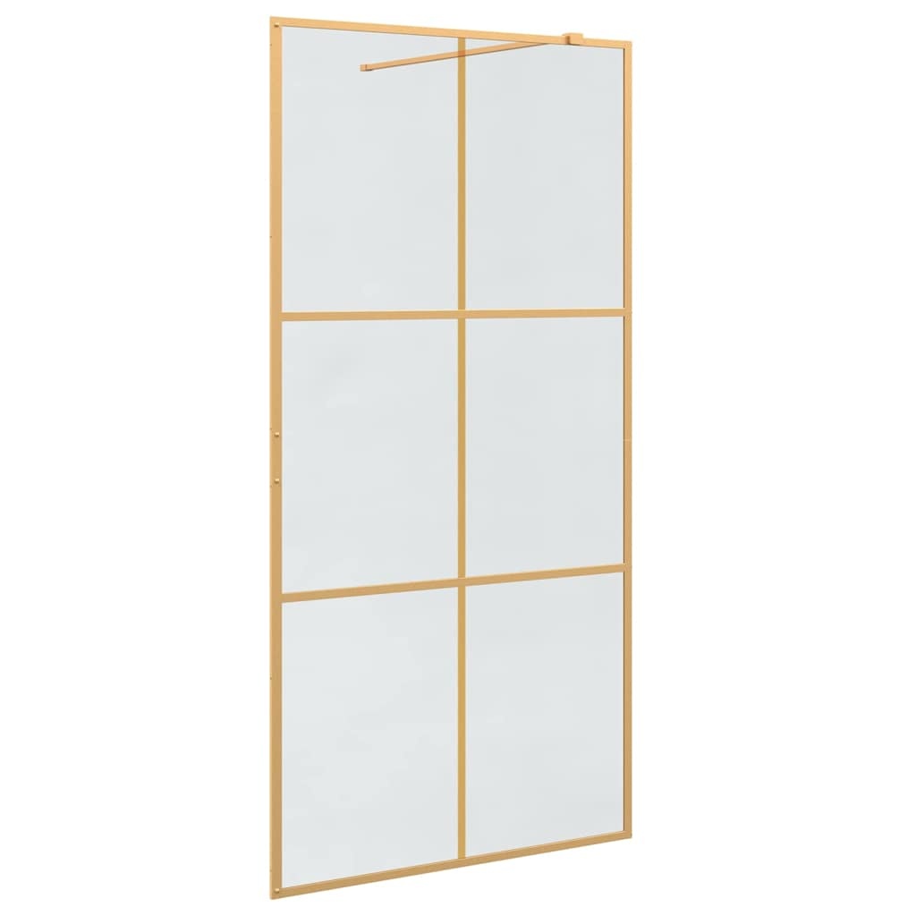VidaXL Inloop Douche Wand Goud 100 x 195 cm gehard glas