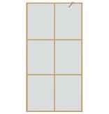 VidaXL Inloop Douche Wand Goud 100 x 195 cm gehard glas