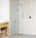 VidaXL Inloop Douche Wand Goud 90 x 195 cm gehard glas
