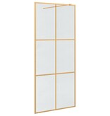 VidaXL Inloop Douche Wand Goud 90 x 195 cm gehard glas