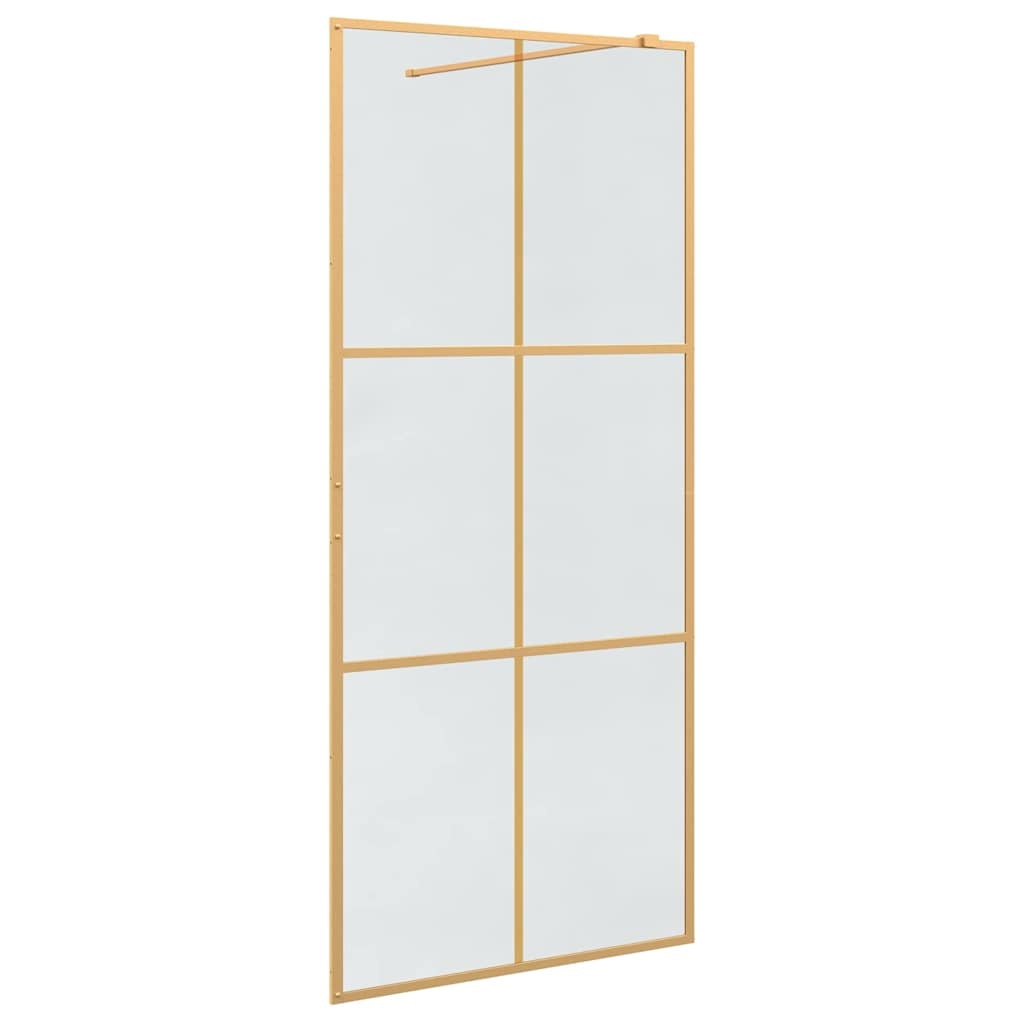 VidaXL Inloop Douche Wand Goud 90 x 195 cm gehard glas