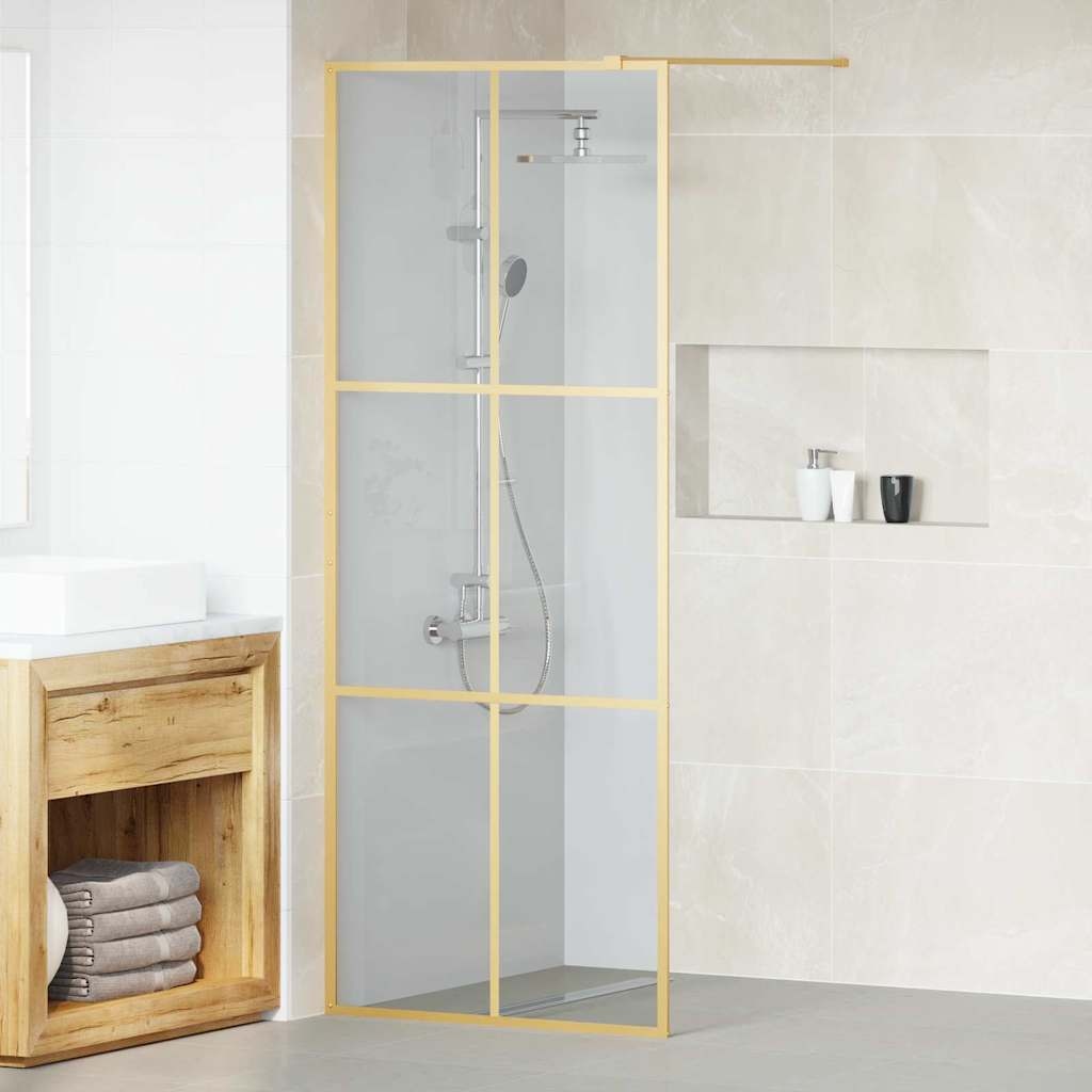 VidaXL Inloop Douche Wand Goud 80 x 195 cm gehard glas