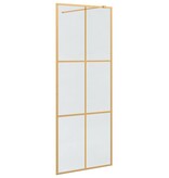 VidaXL Inloop Douche Wand Goud 80 x 195 cm gehard glas