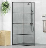 VidaXL Inloop Douche Wand Zwart 115 x 195 cm gehard glas