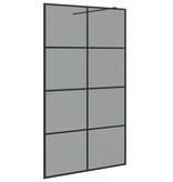 VidaXL Inloop Douche Wand Zwart 115 x 195 cm gehard glas