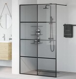 VidaXL Inloop Douche Wand Zwart 115 x 195 cm gehard glas