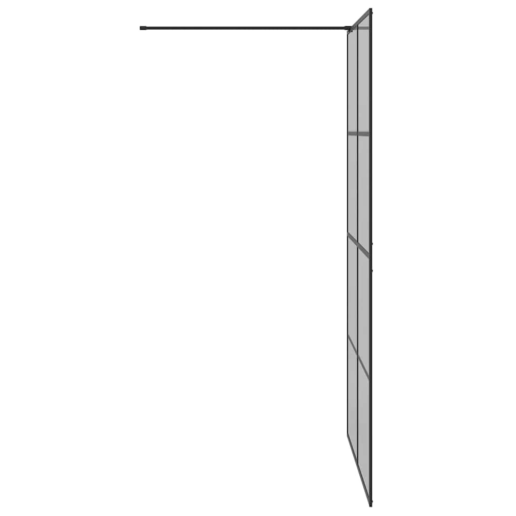 VidaXL Inloop Douche Wand Zwart 115 x 195 cm gehard glas