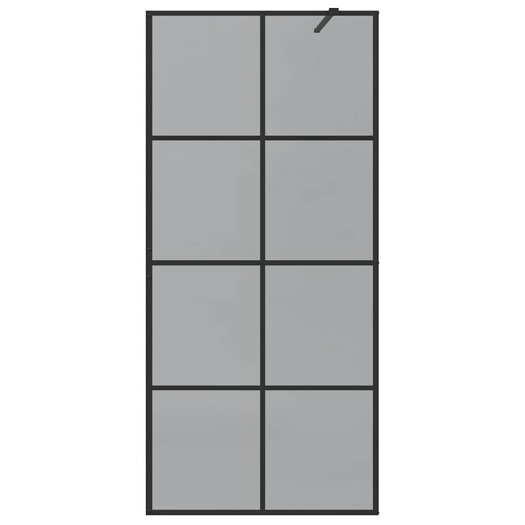 VidaXL Inloop Douche Wand Zwart 90 x 195 cm gehard glas