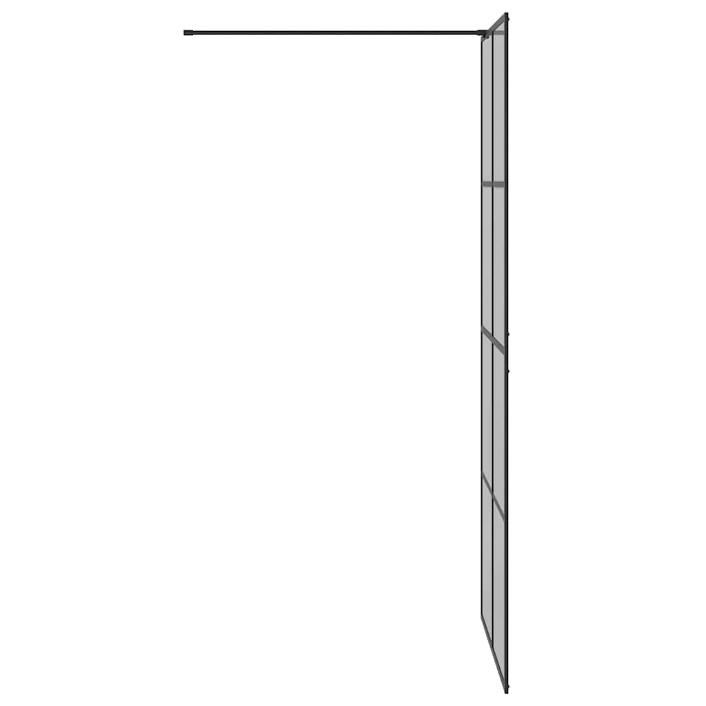 VidaXL Inloop Douche Wand Zwart 90 x 195 cm gehard glas