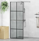 VidaXL Inloop Douche Wand Zwart 80 x 195 cm gehard glas